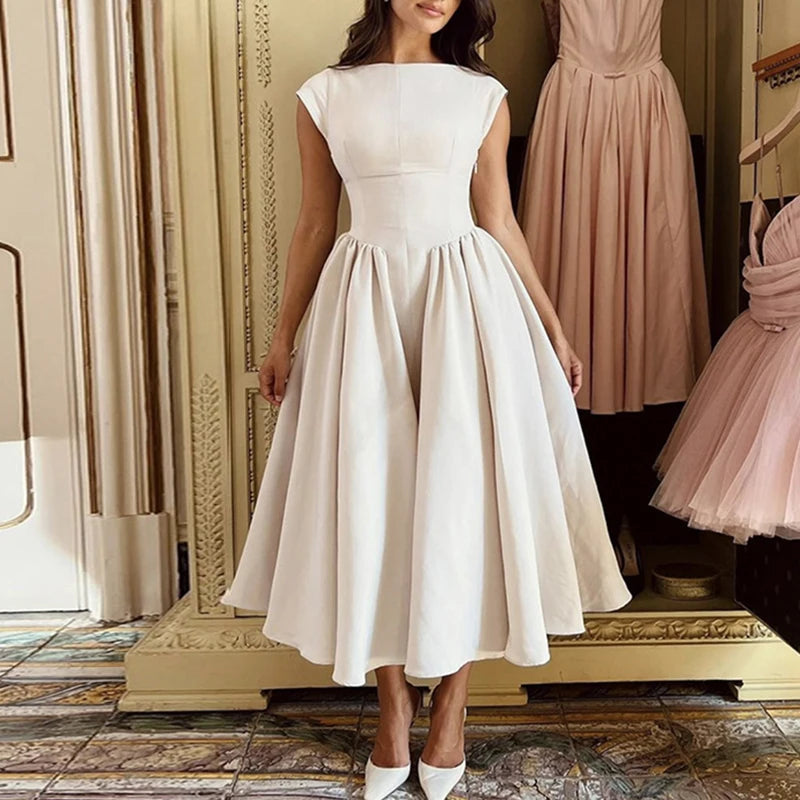 High Waist Pleated Party Dress