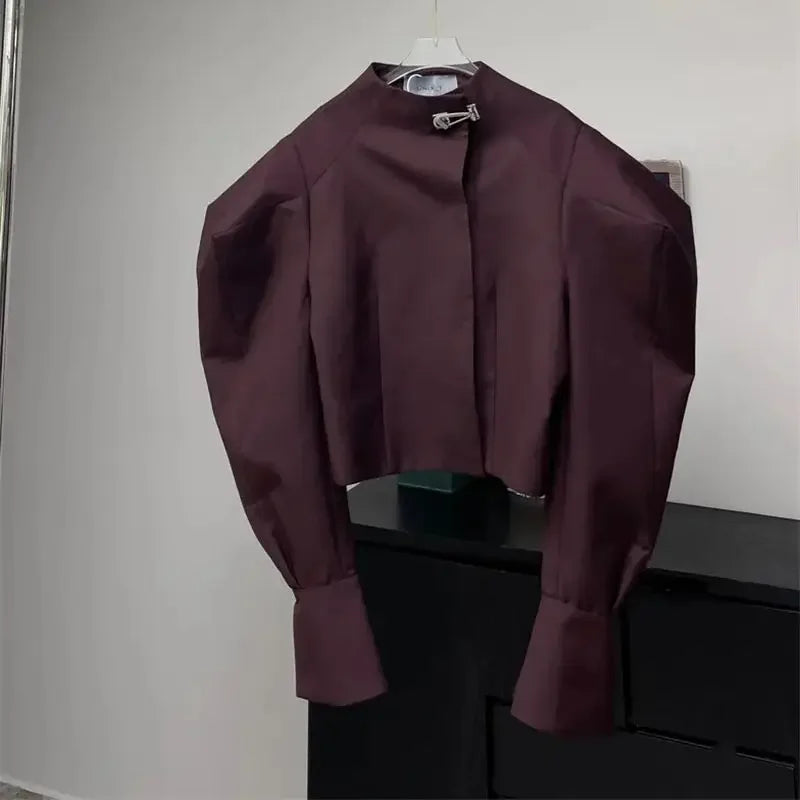 Solid Jacket + Fold Long Skirt