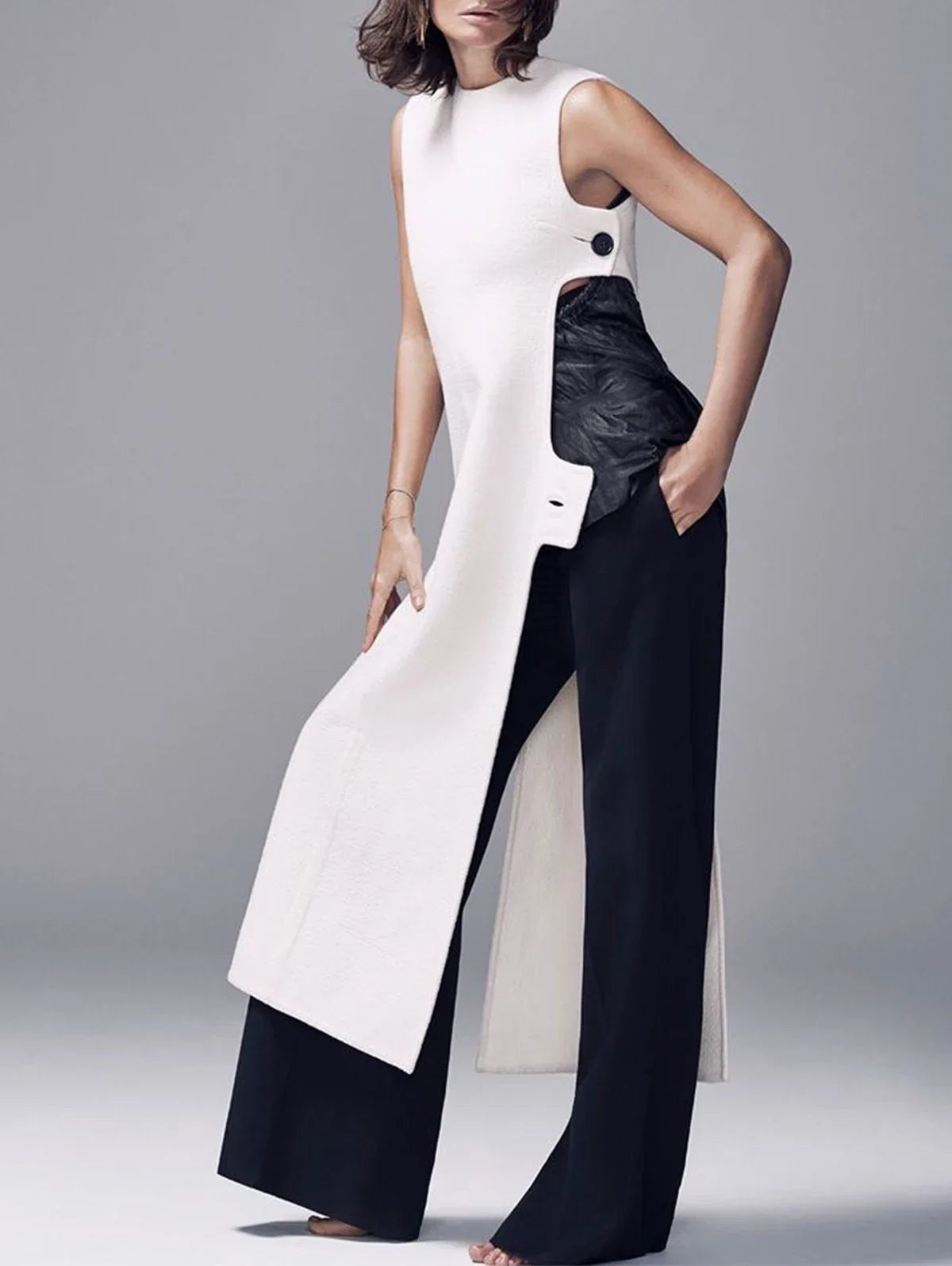 Sleeveless Slit Top