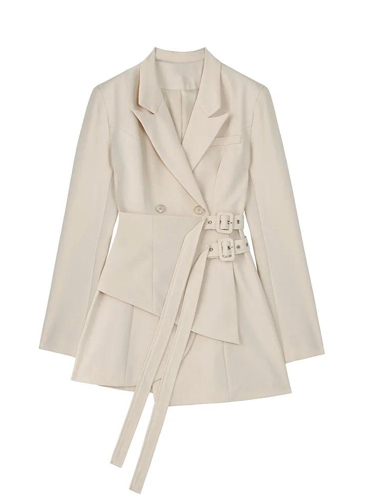 Irregular Bandage Spliced Blazer