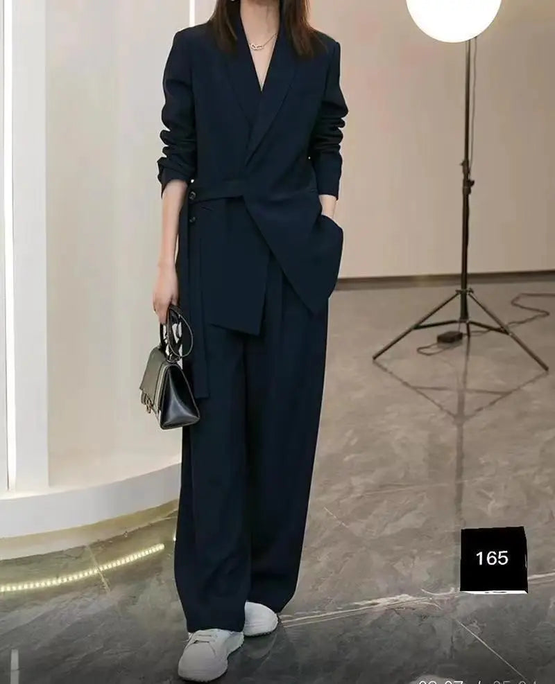 Matching Set Loose Blazers Wide Leg Pants