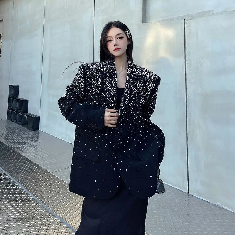 Diamond Studded Black Blazer