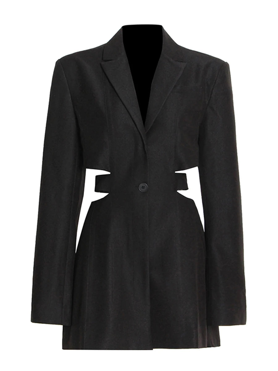Cutout Notched Blazer