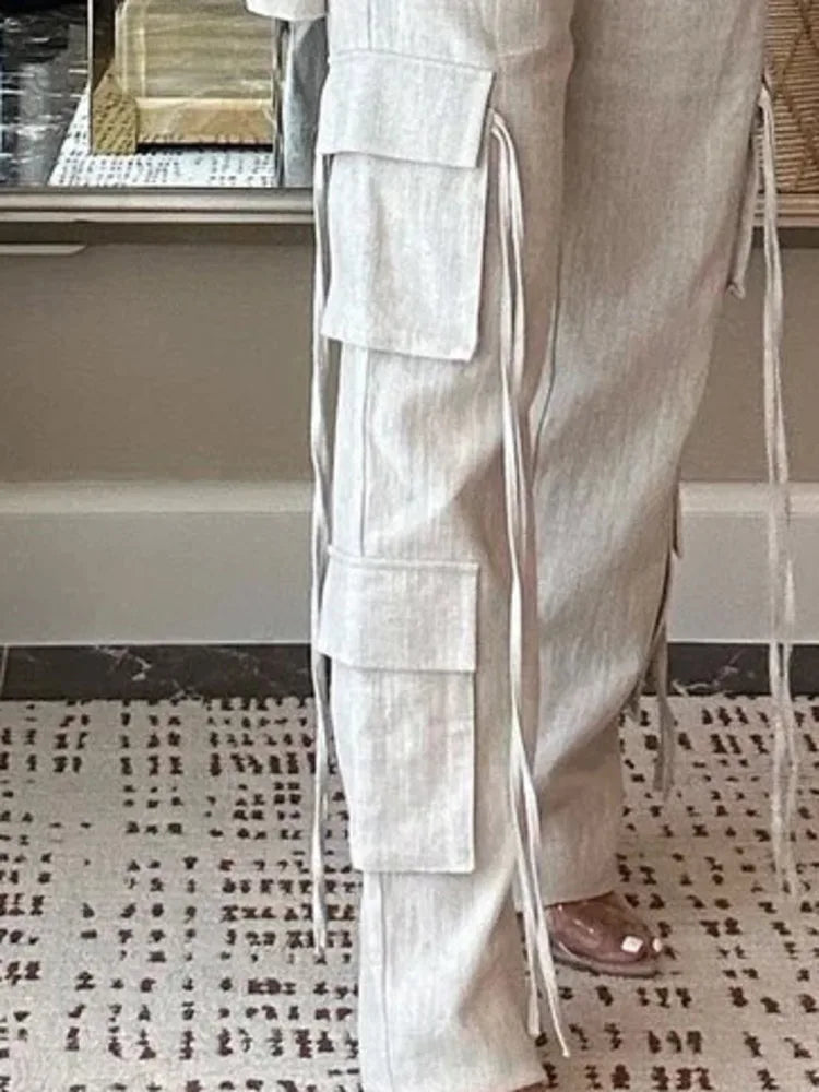 Ribbon Pocket Blazer Suit