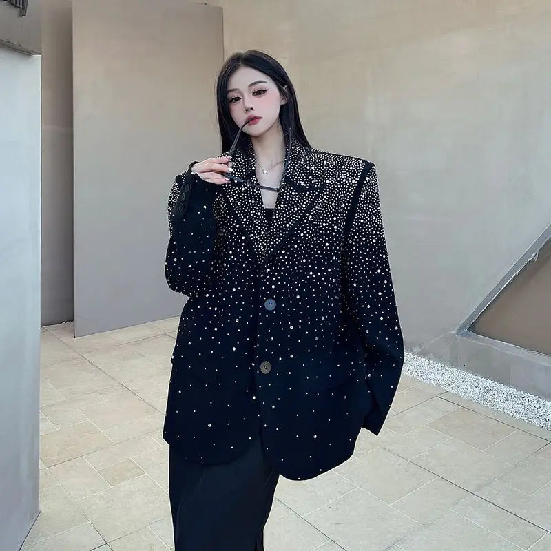 Diamond Studded Black Blazer