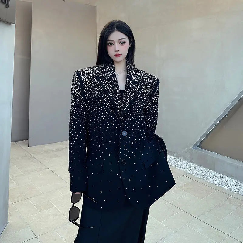 Diamond Studded Black Blazer