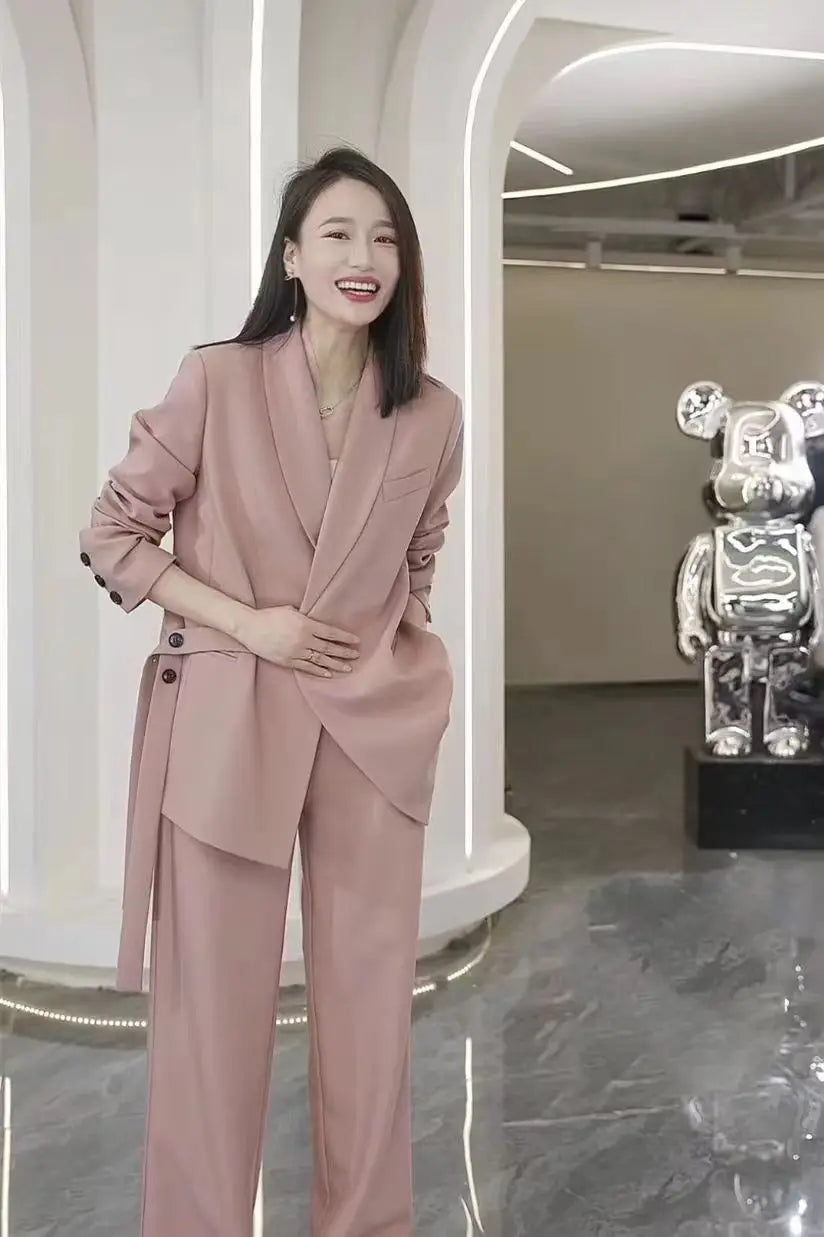 Matching Set Loose Blazers Wide Leg Pants