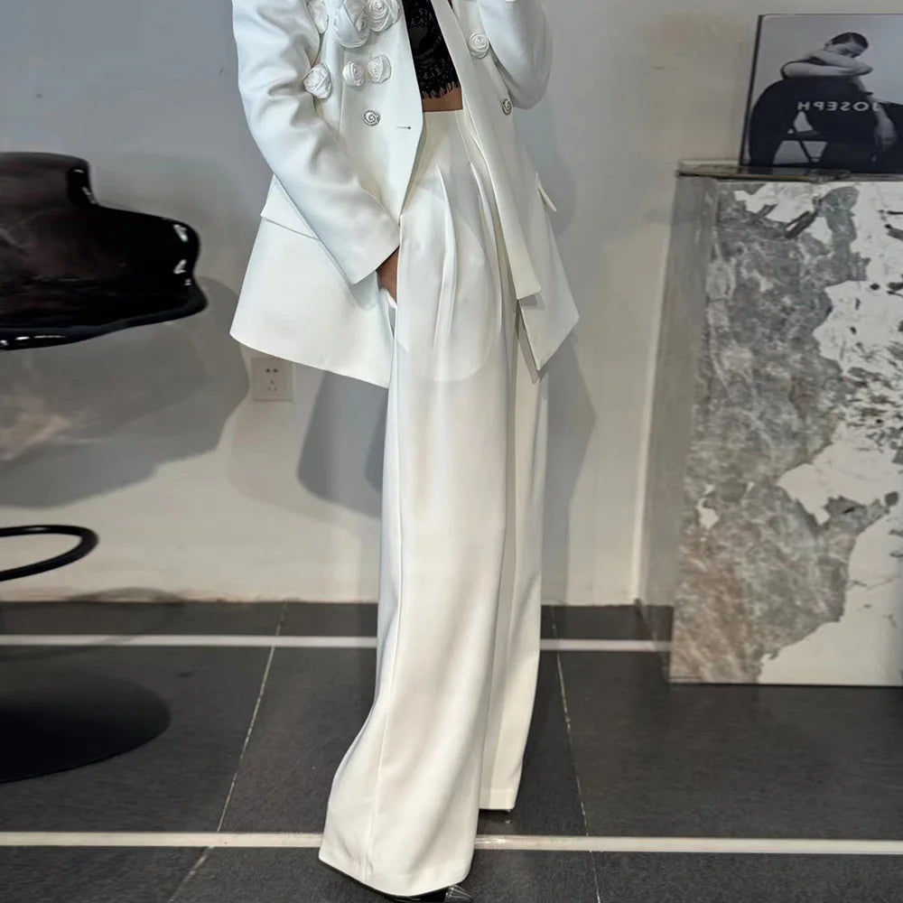 White Appliqué Coat Set
