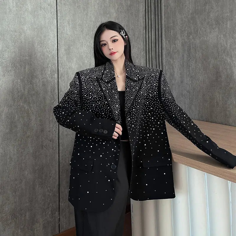 Diamond Studded Black Blazer