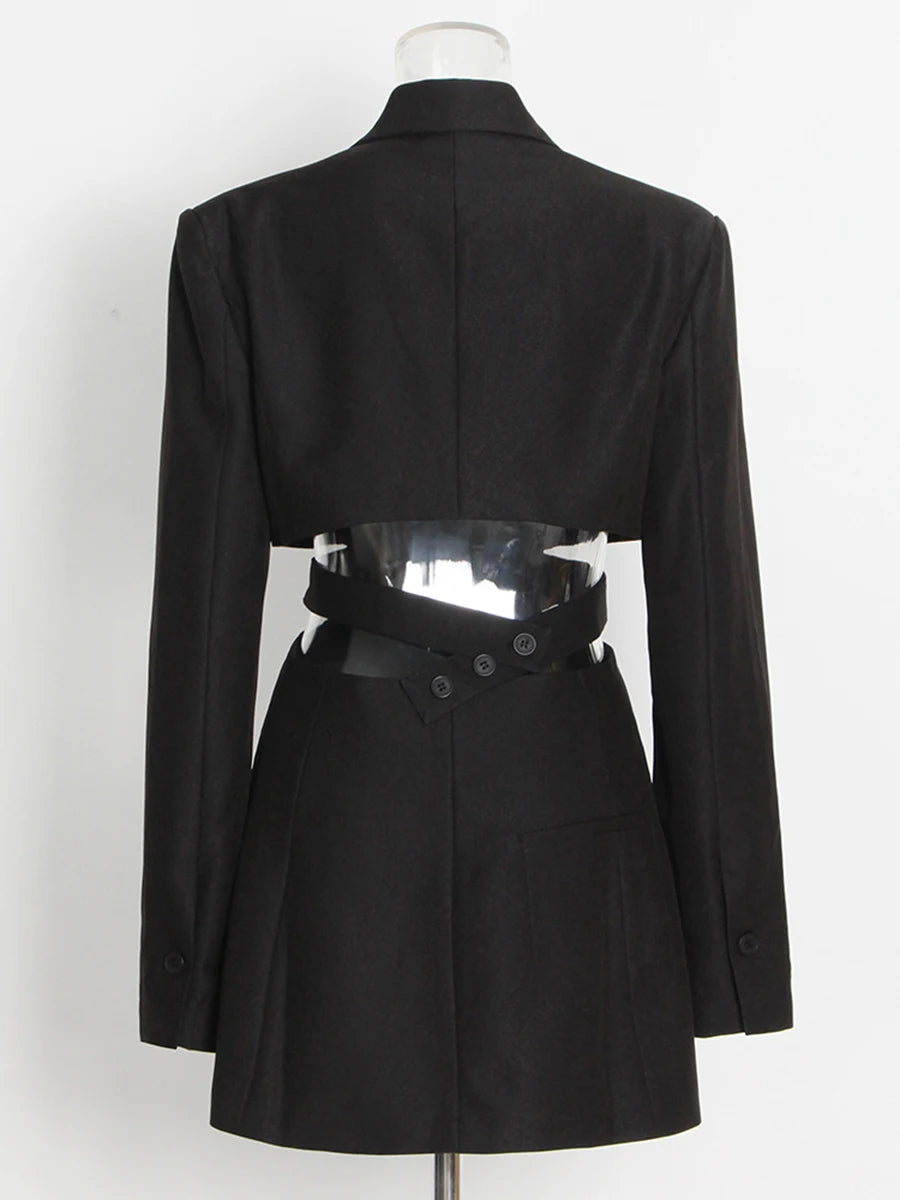 Cutout Notched Blazer