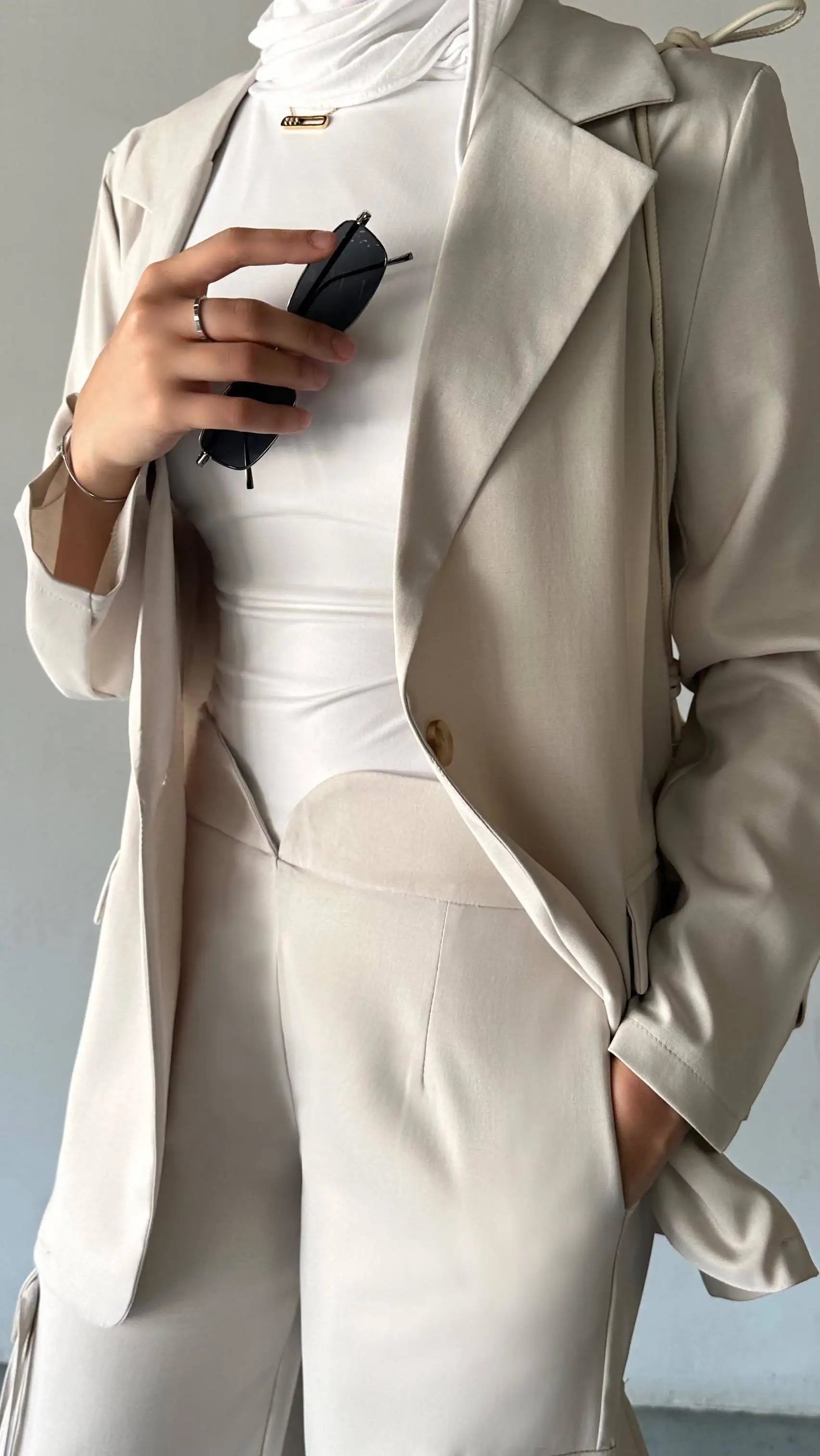 Ribbon Pocket Blazer Suit