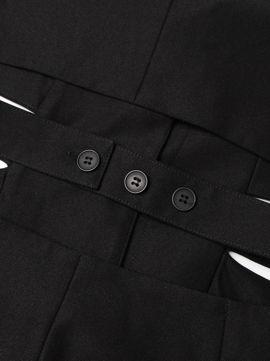 Cutout Notched Blazer