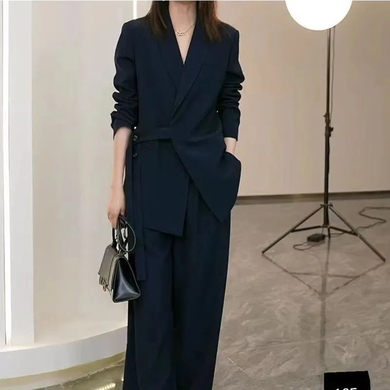 Matching Set Loose Blazers Wide Leg Pants
