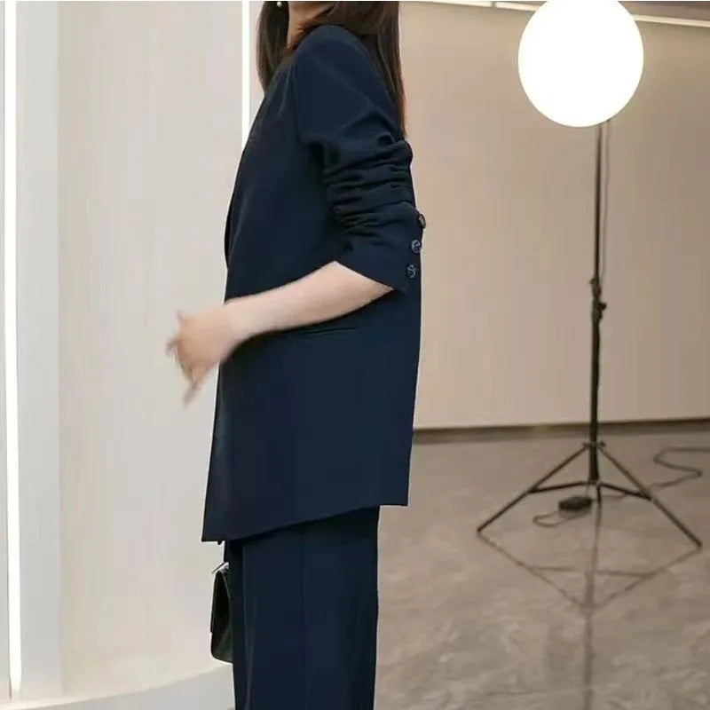 Matching Set Loose Blazers Wide Leg Pants