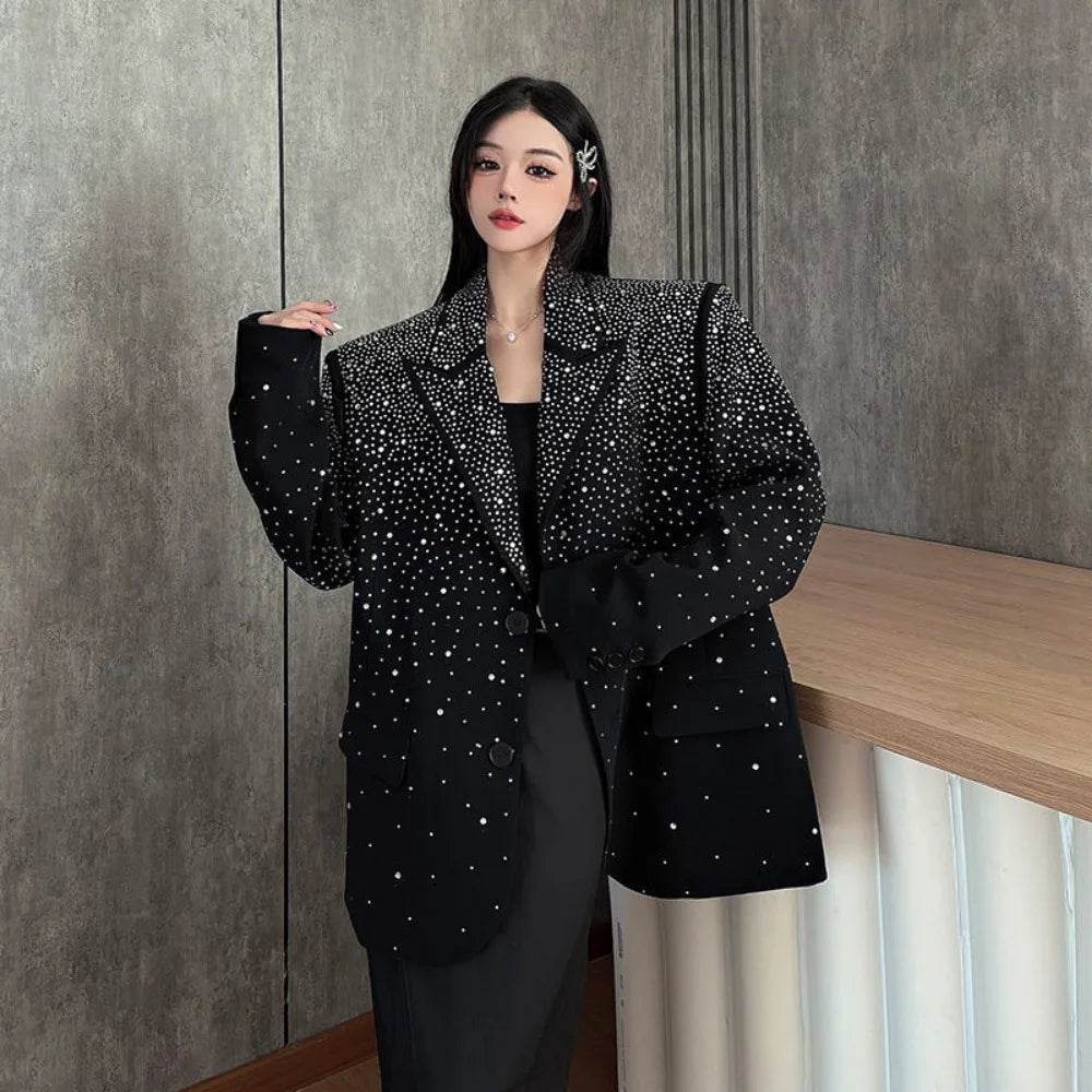 Diamond Studded Black Blazer