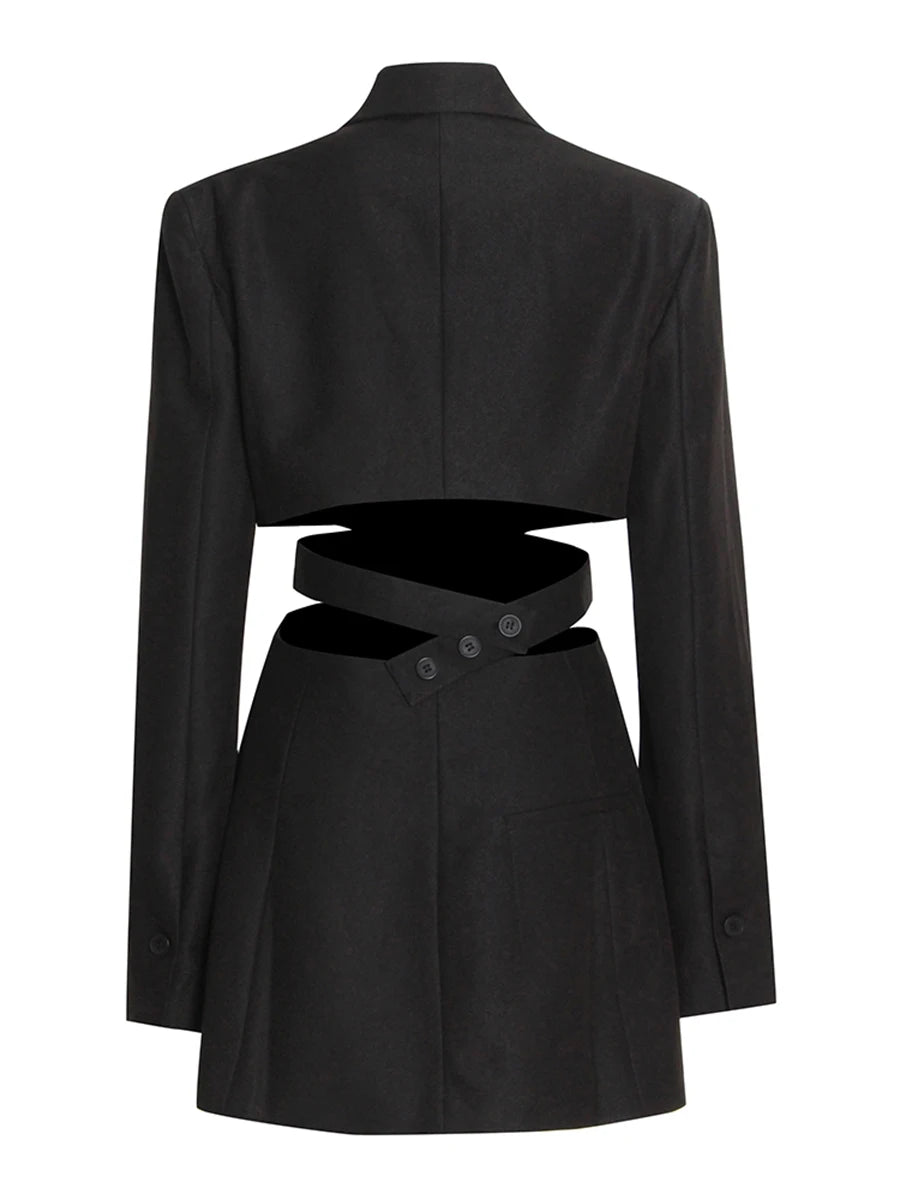 Cutout Notched Blazer