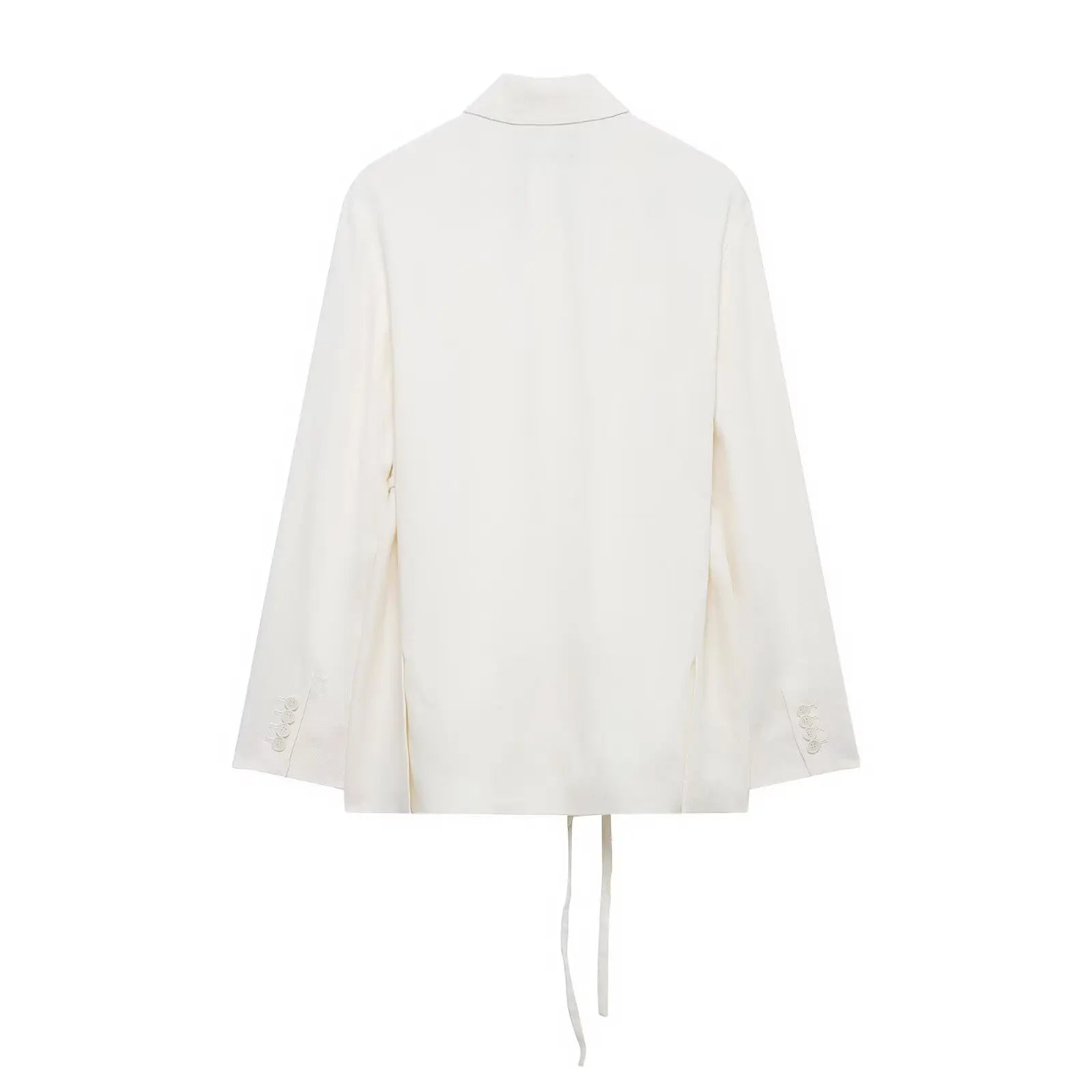 Long Sleeves Lace-Up Blazers & High Waist Zipper Long Pants