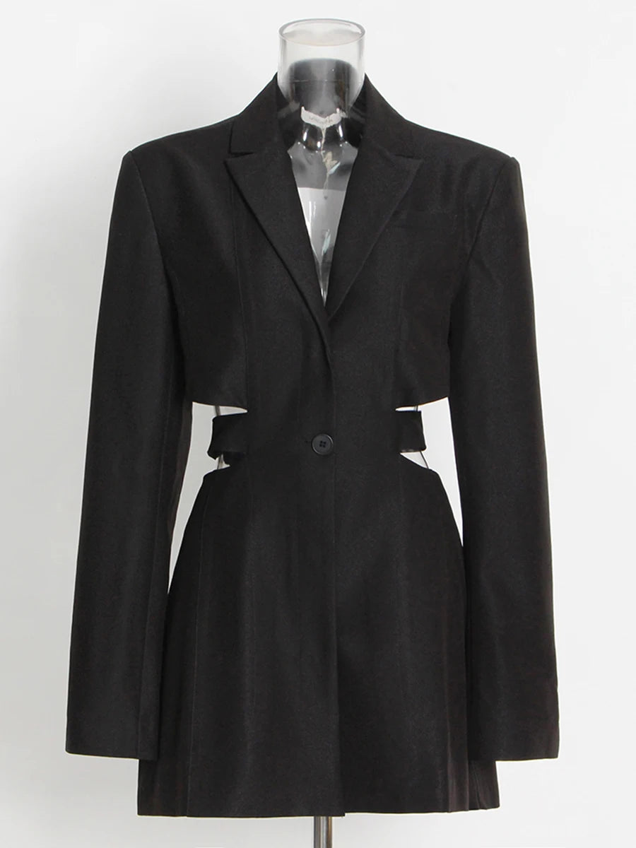 Cutout Notched Blazer