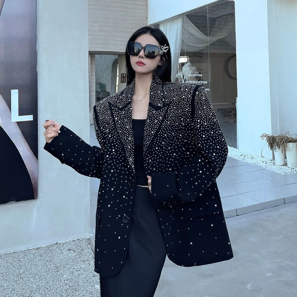 Diamond Studded Black Blazer