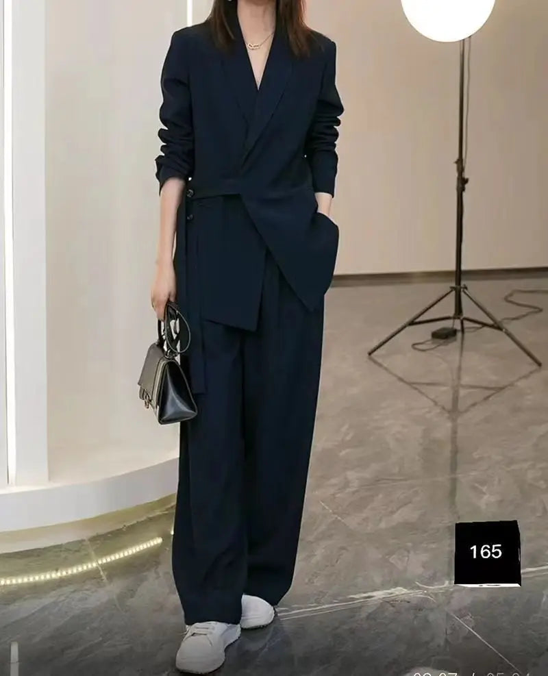 Matching Set Loose Blazers Wide Leg Pants