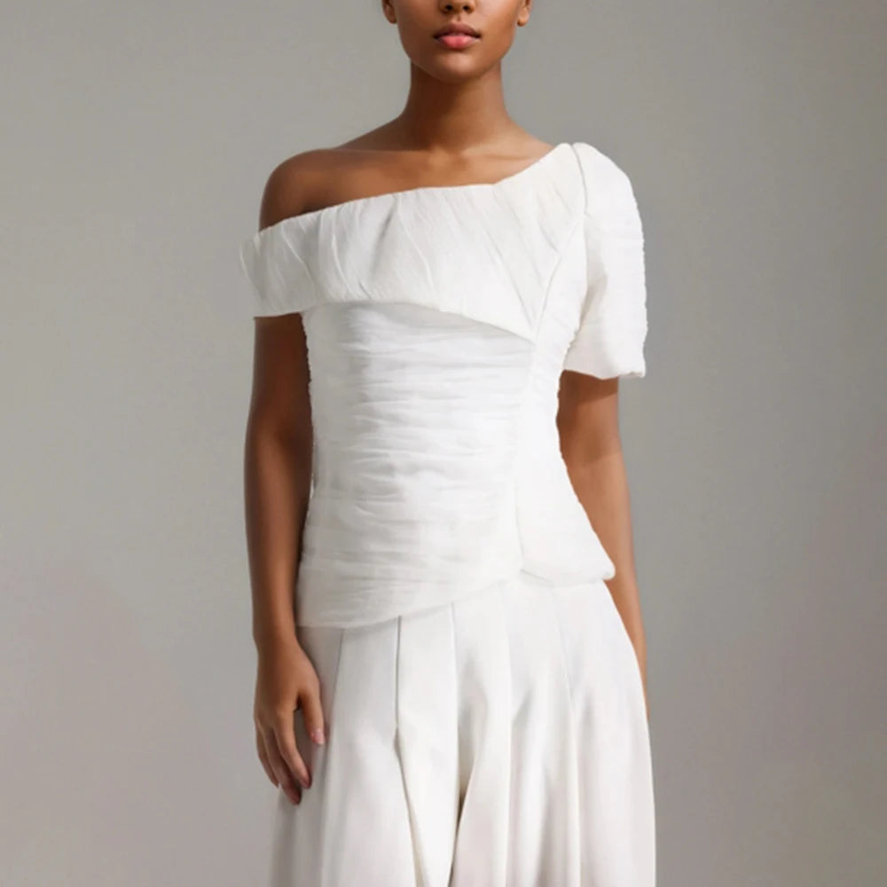 White Wide-Leg Set