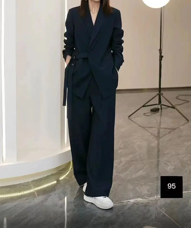 Matching Set Loose Blazers Wide Leg Pants