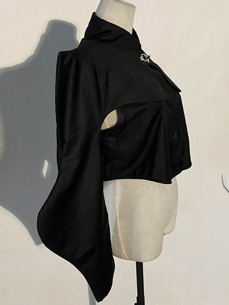 Shaped Irregular Short Blouse