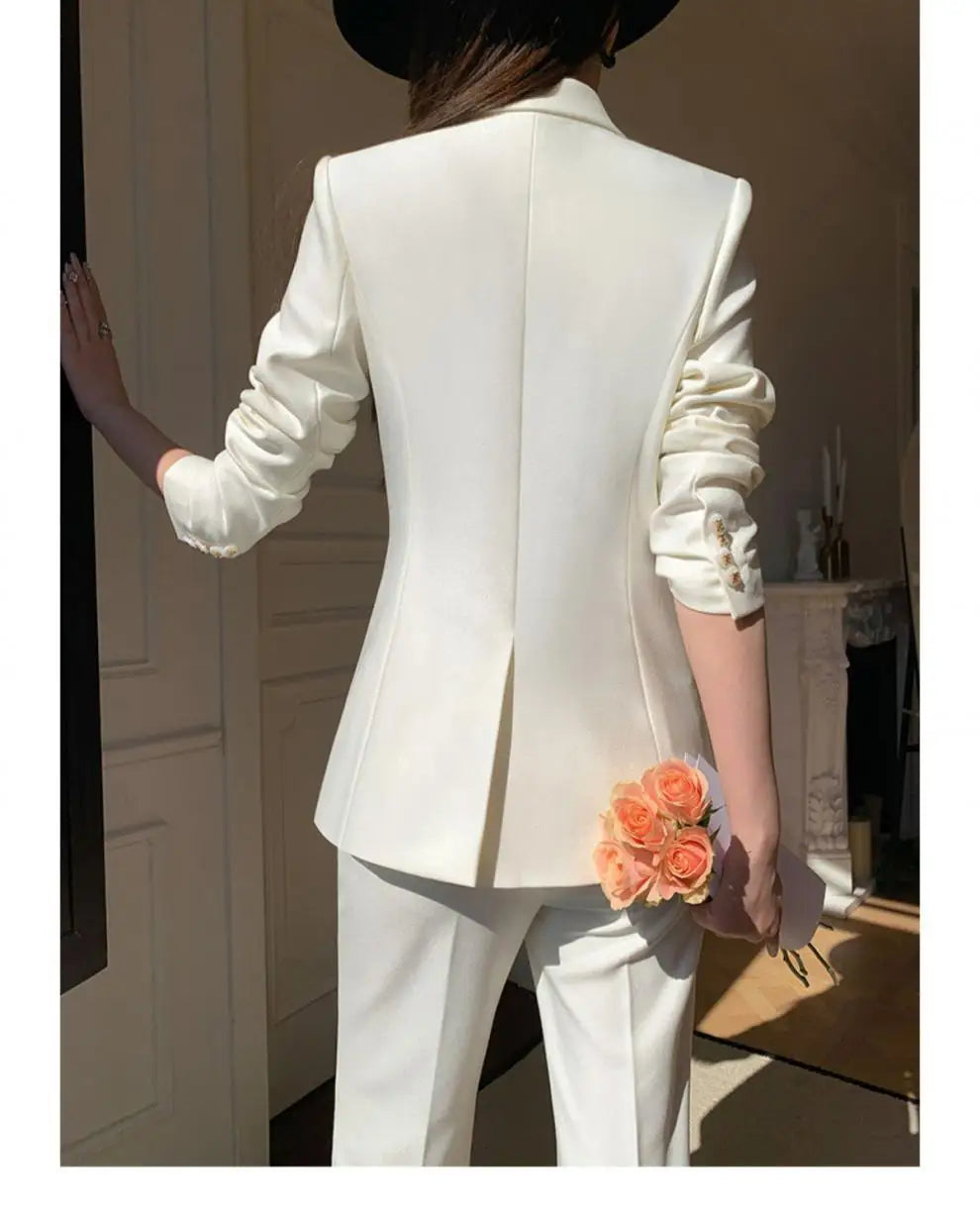 White Blazer & Pants Set