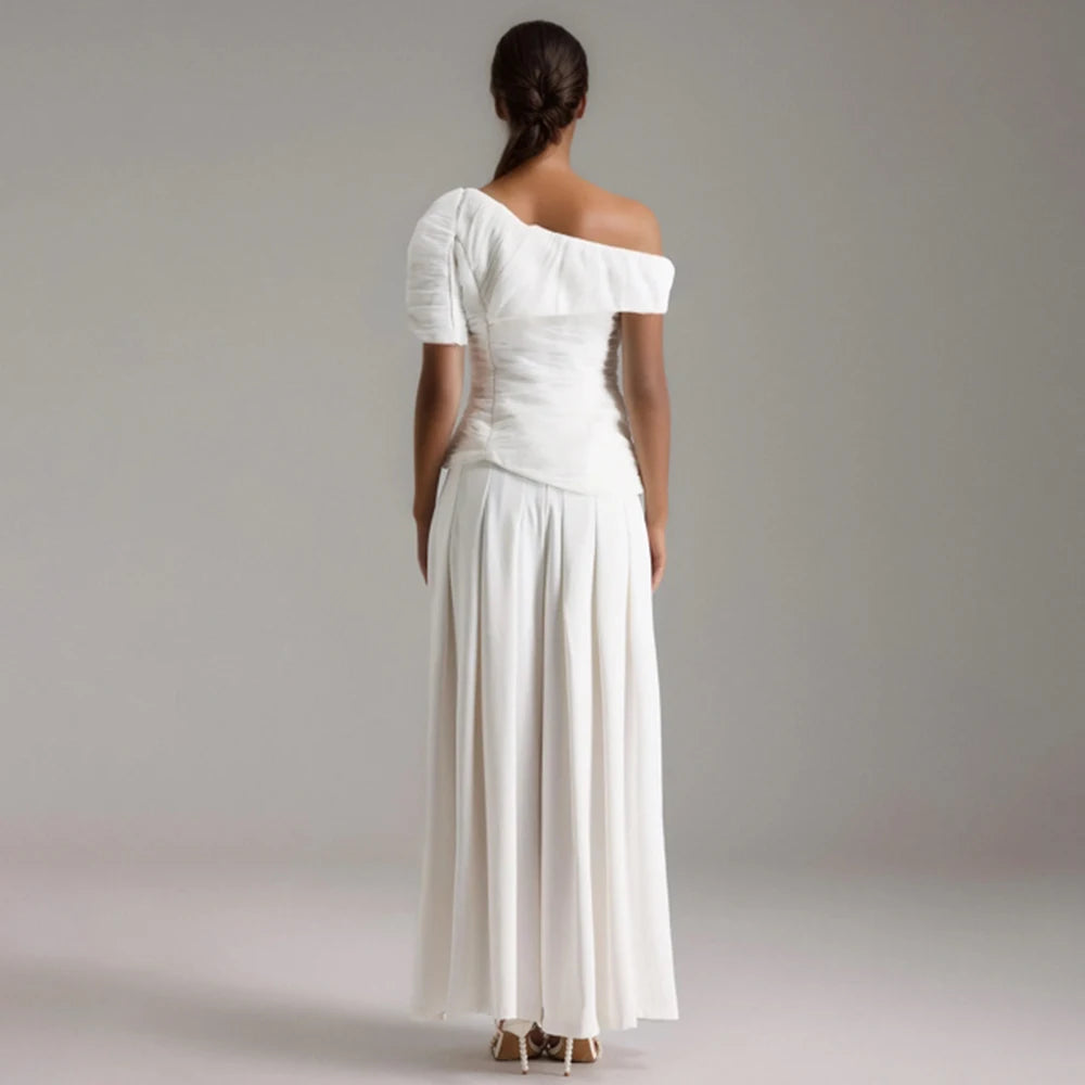 White Wide-Leg Set