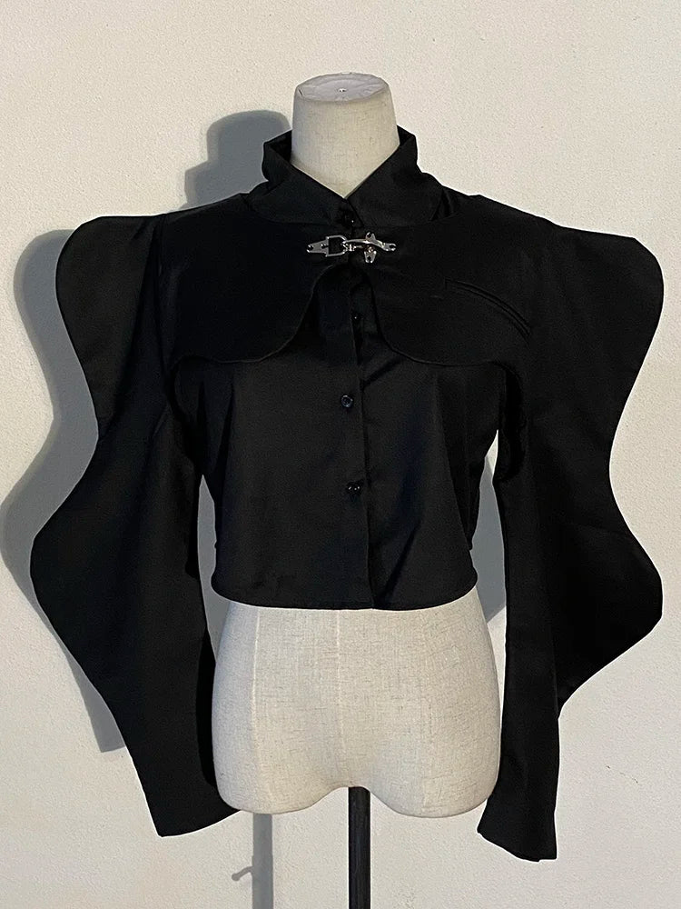 Shaped Irregular Short Blouse
