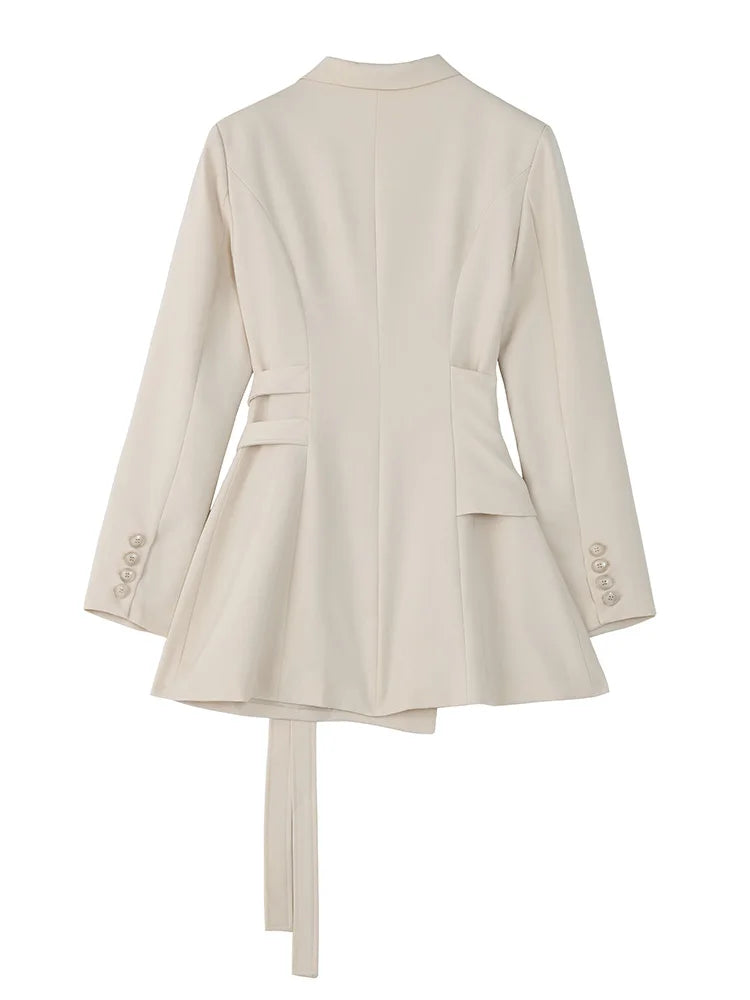 Irregular Bandage Spliced Blazer