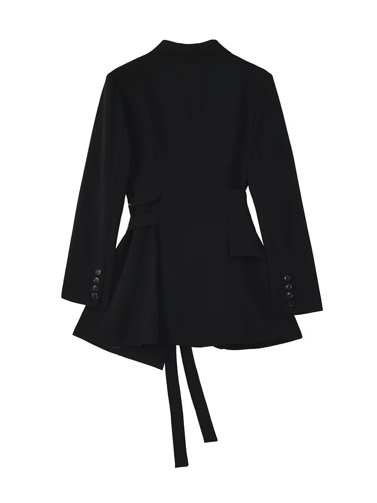 Irregular Bandage Spliced Blazer