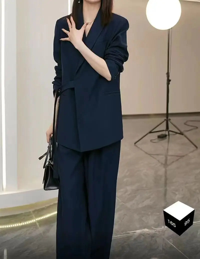 Matching Set Loose Blazers Wide Leg Pants