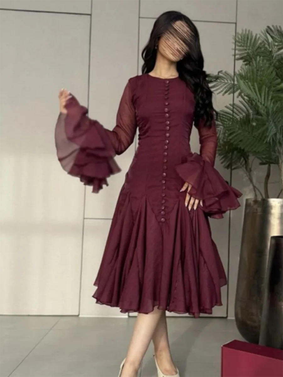 Pink Ruffle Midi Dress