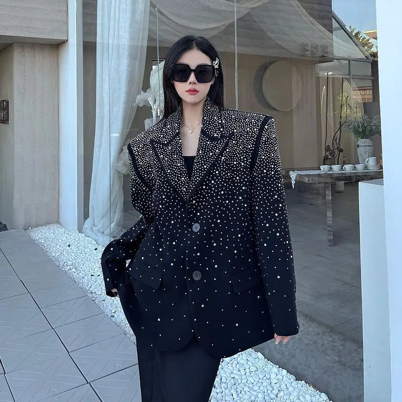 Diamond Studded Black Blazer