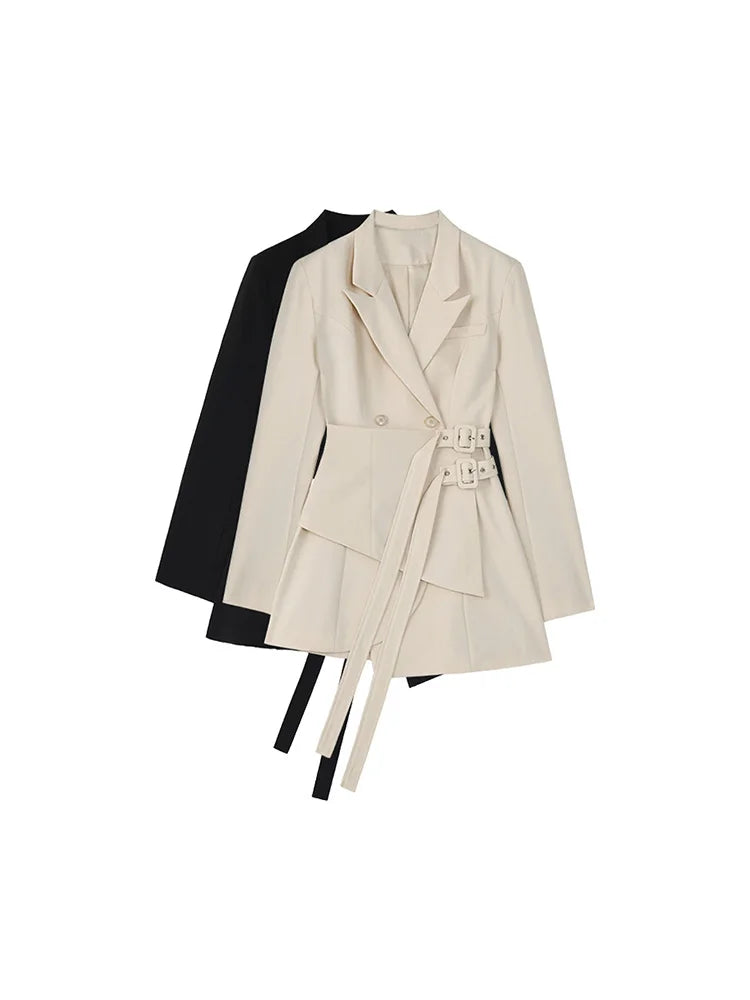 Irregular Bandage Spliced Blazer