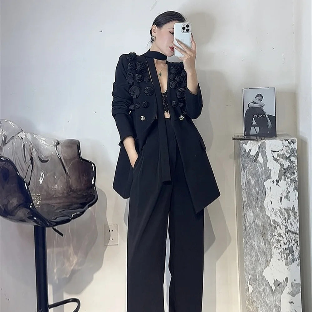 White Appliqué Coat Set