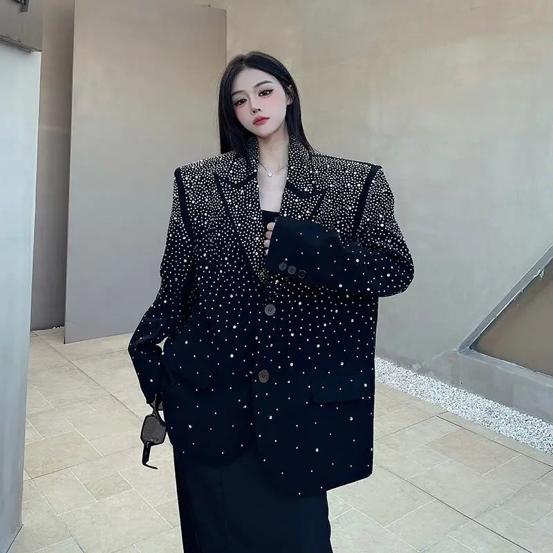 Diamond Studded Black Blazer