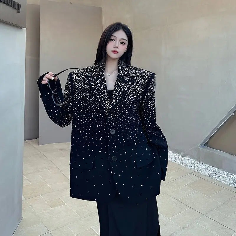 Diamond Studded Black Blazer