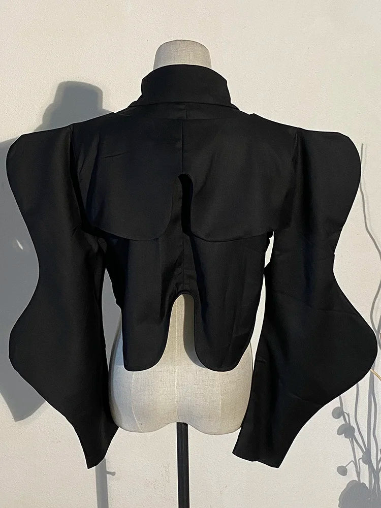 Shaped Irregular Short Blouse