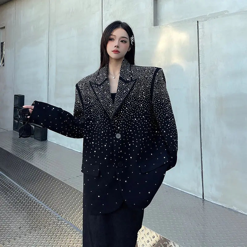 Diamond Studded Black Blazer