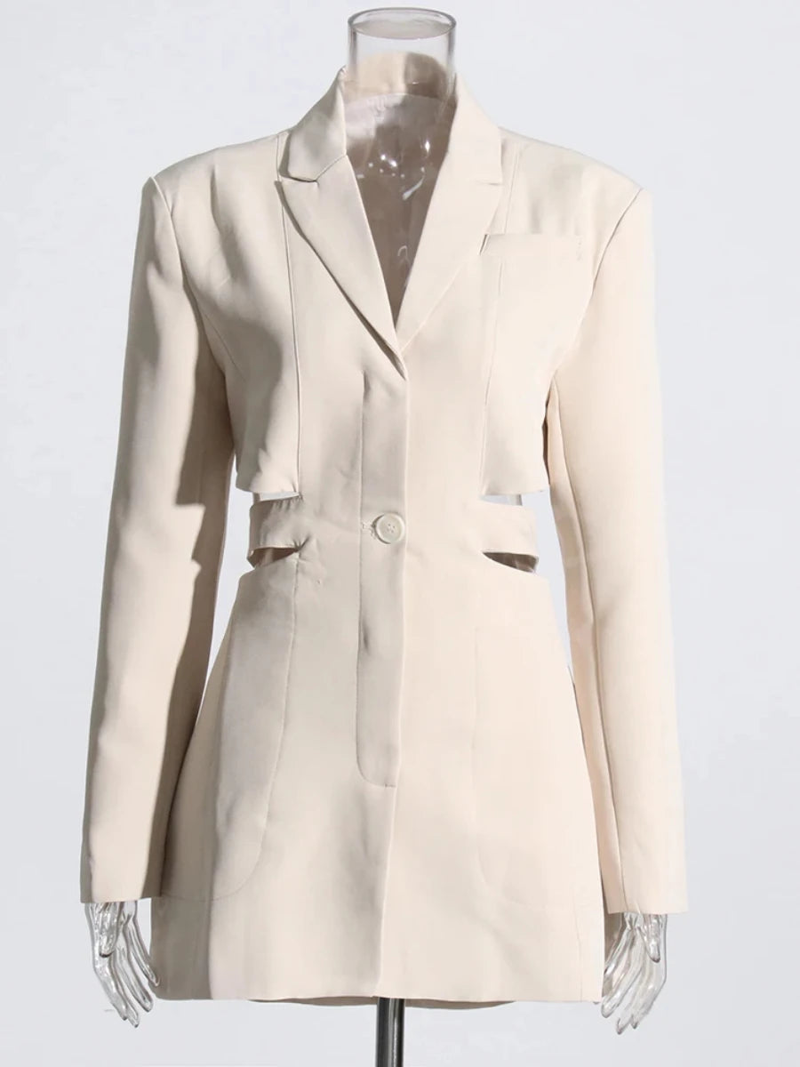 Cutout Notched Blazer