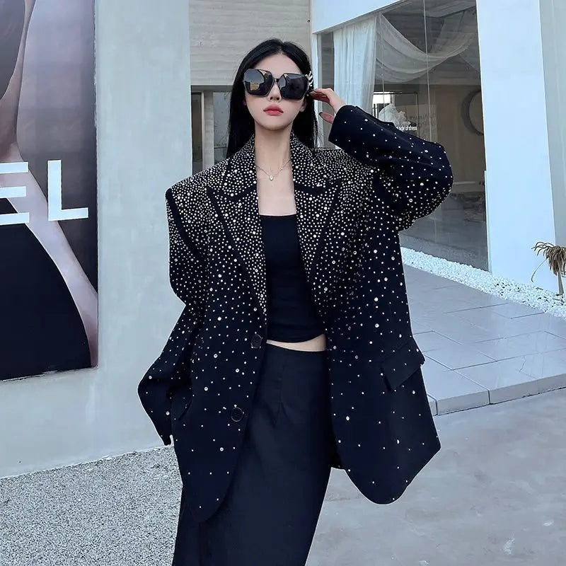 Diamond Studded Black Blazer