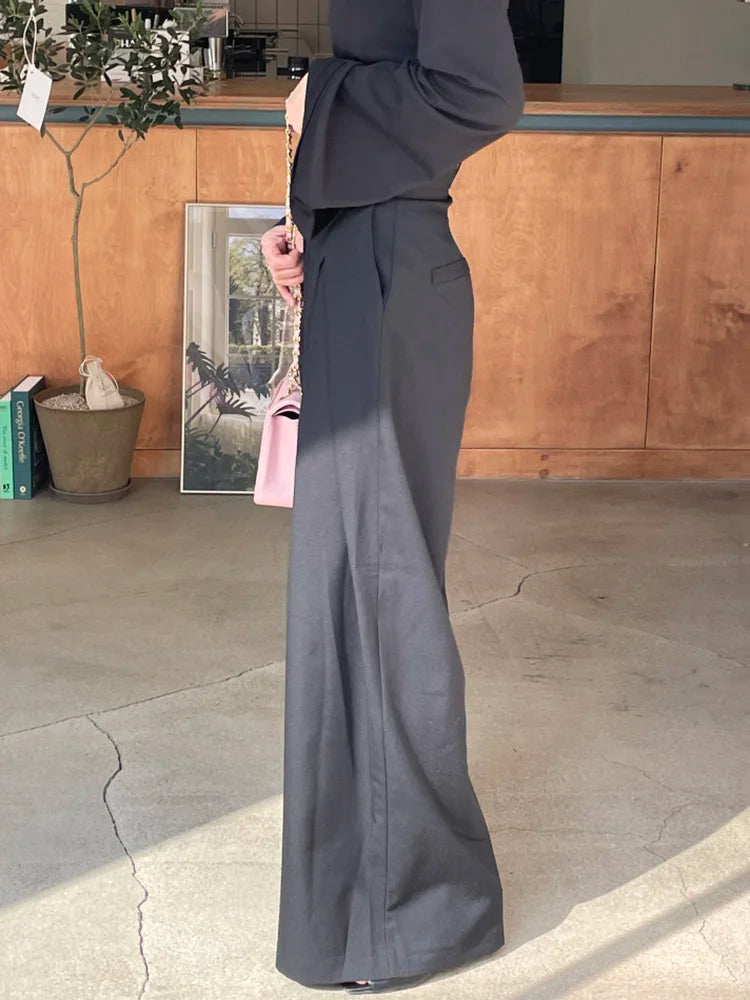 Loose Patchwork Pleated Trousers