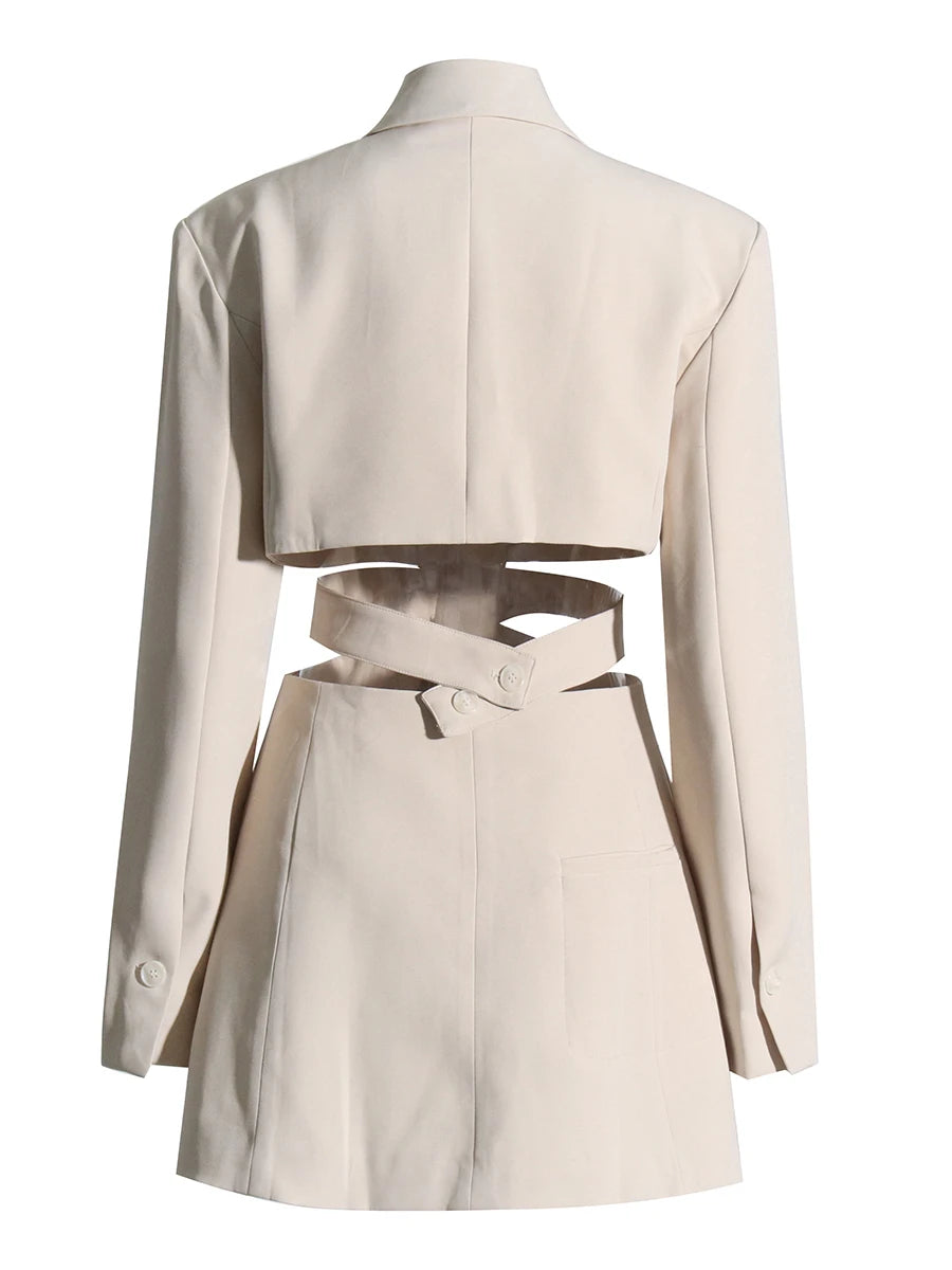 Cutout Notched Blazer