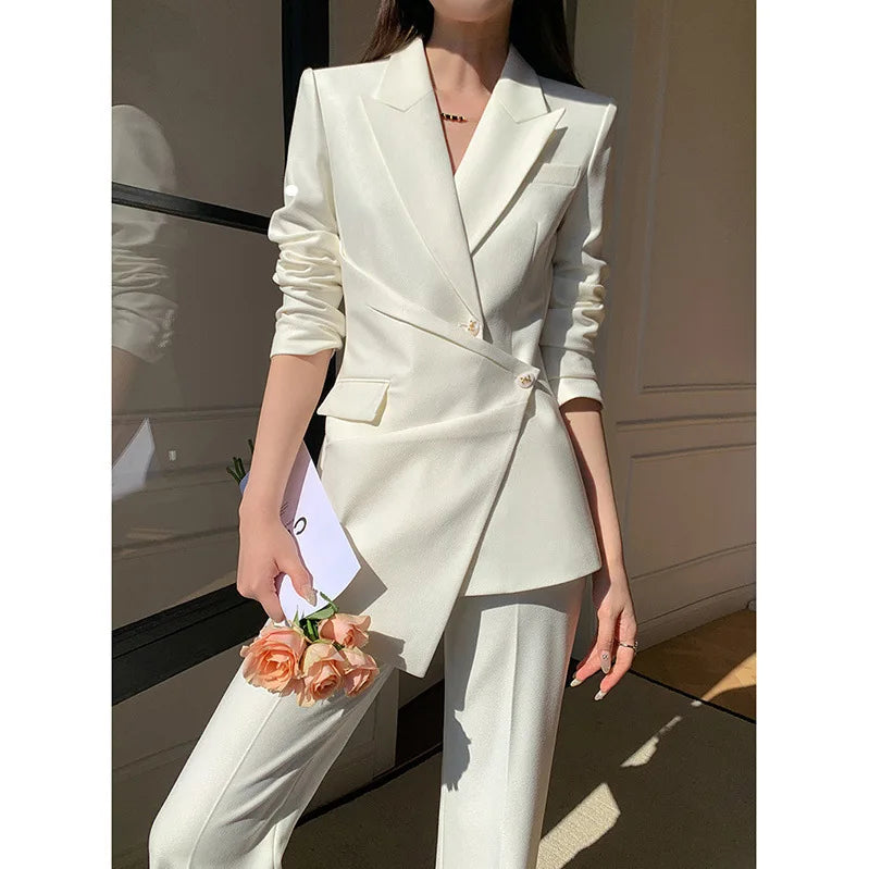 White Blazer & Pants Set