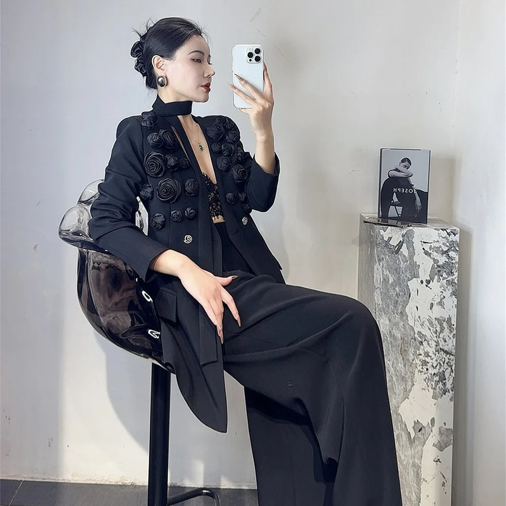 White Appliqué Coat Set