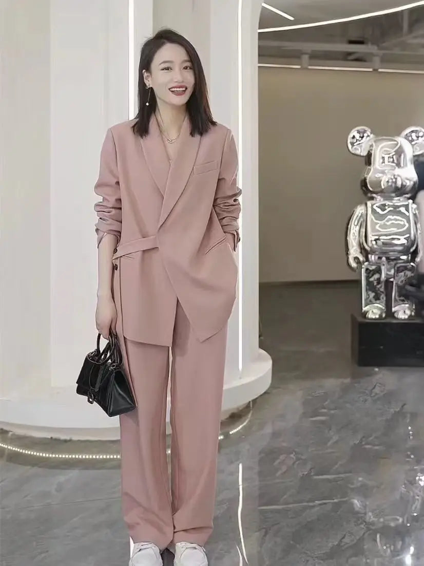 Matching Set Loose Blazers Wide Leg Pants