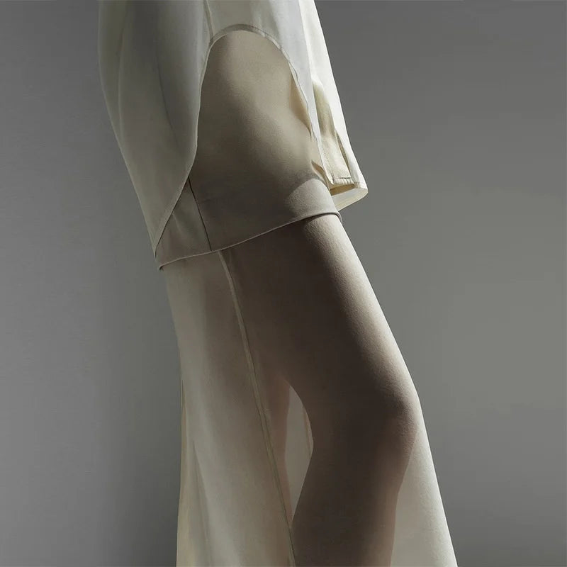 White Skirts Set  Long Sleeve Blouses