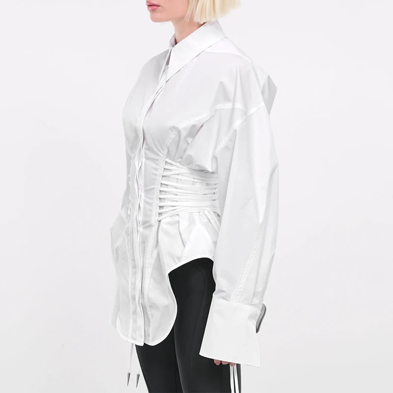 Lapel Spliced Shirt